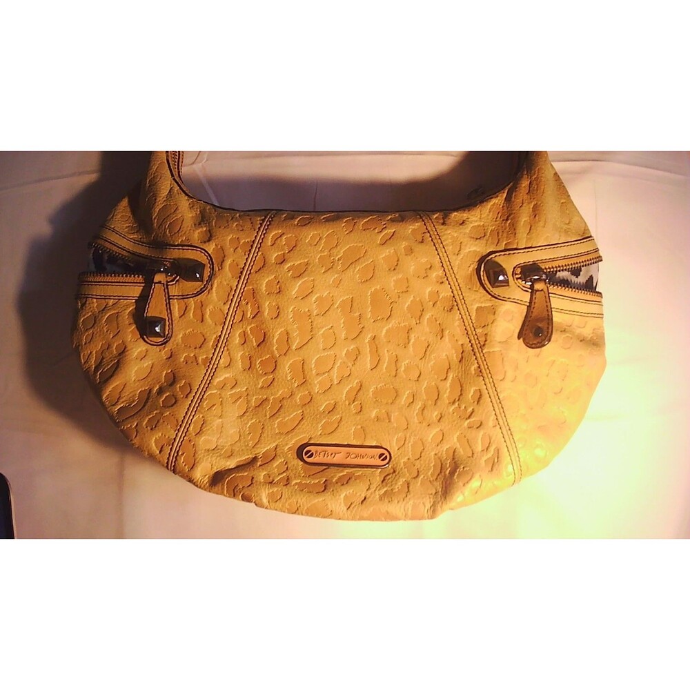 betsey Johnson Crocodile embossed leather handbag 16x4x10